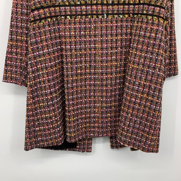 Lane Bryant Coat Tweed Plaid Tie Front Lined Jacket - Picture 12 of 12